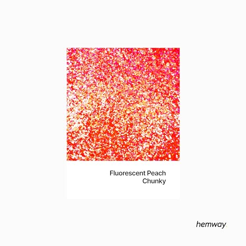 Hemway Ultra Sparkle Glitter Fluorescent Peach Orange 100g Chunky - Image 2