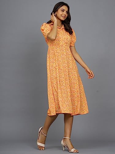 Image of Ravaiyaa - Attitude is everything Womens Soft Crepe Silk Casual Dress Summer Floral Printed Dress Ladies Tank Midi Sundress