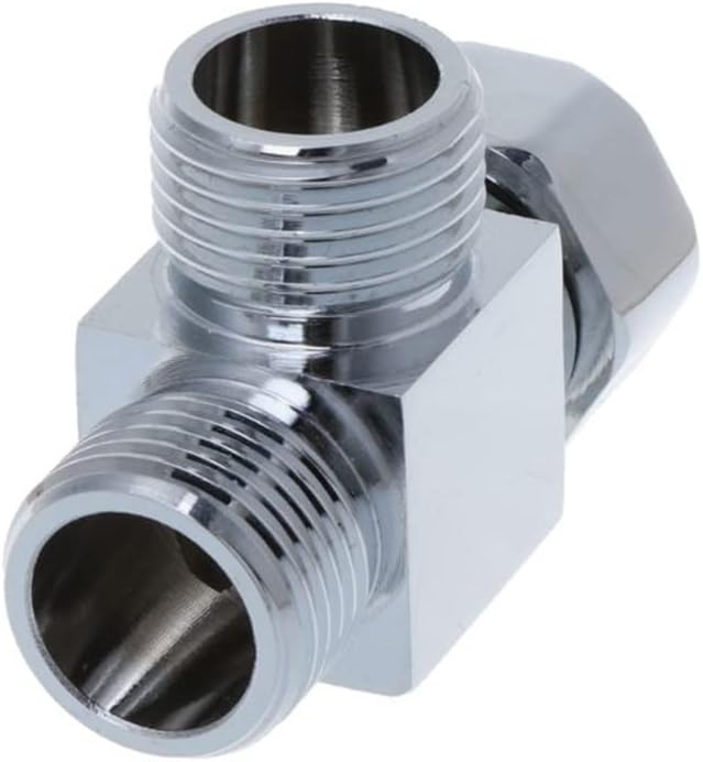 1/2 inch Brass Chrome 3 Way Diverter Hose Fitting Tee T Shape Adapter Bath Connector Valves