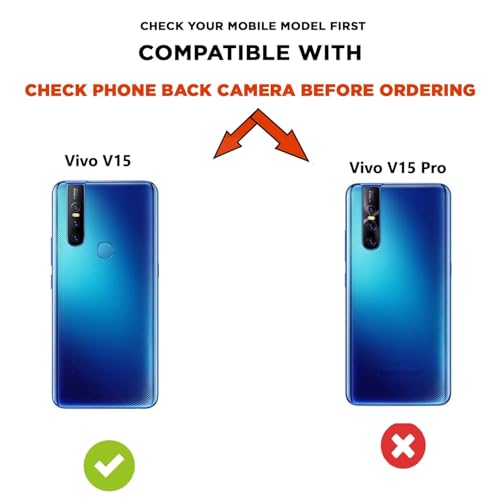 Image of COVERBLACK Soft Rubber Silicon Clear Back Cover Compatible Model for Vivo V15 - Transparent
