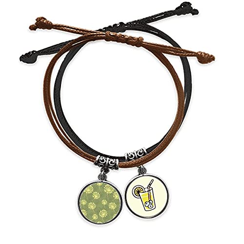 Bracelet cordon motif pissenlit et cuir pour un style de vie décontracté au quotidien