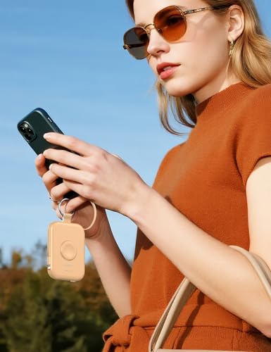 Image of RORRY CharmGo Portable Charger, 5000mAh Portable Charger Power Bank with Built-in Cables, Travel Keychain Battery Pack for Apple Watch and iPhone Air /17 /16 /15 /14 /13 /12, Honey Beige