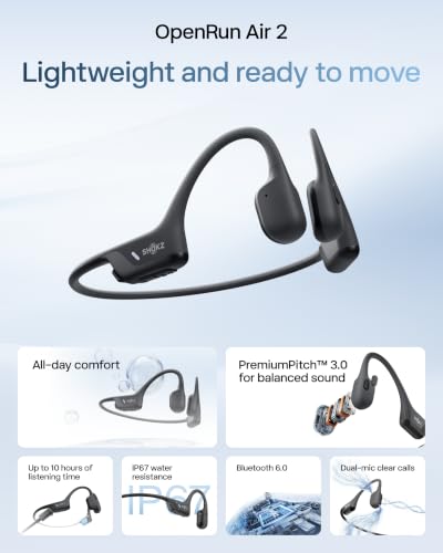 Image of SHOKZ OpenRun Air 2 Mini Bone Conduction Open-Ear Bluetooth Headphone，Black