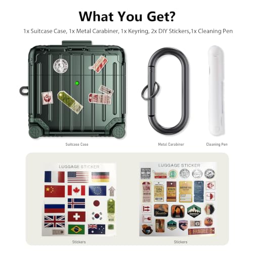 Image of Filoto Compatible with Airpods 4 Case, Cute Fashion Suitcase Design for Airpods 4th Generation Case Cover, Shockproof Protective Hard Case with Keychain /Cleaner Kit