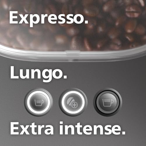 Philips Machine à expresso Baristina Variety - Bac à grains Double compartiment, Broyeur intégré, 16 bars, Nettoyage facile, Expresso et Lungo, noir/porte-filtre noir (BAR320/60)