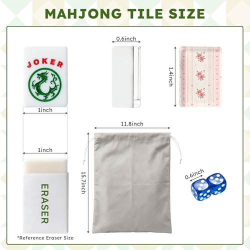 Set de American Mahjong 166 piezas con dados y bolsa miniatura 2