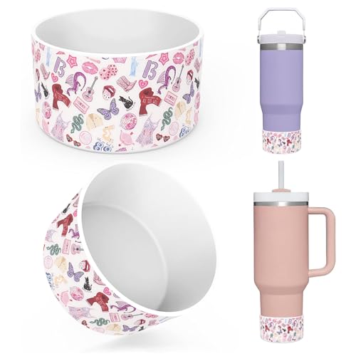 Silicone Water Bottle Boot for Stanley Cup 30oz 40oz, Music Inspired Protective Sleeve, Anti-Slip Bottom Cover for Stanley Bottle Accessories, Fan Themed Cup Base Protector