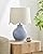 BoutiqueRugs Pojezerje Bohemian Ceramic Table Lamp for Bedroom, Bedside Nightstand - Decorative Boho Tabletop Lamp for Living Room - Rattan Shade - Light Blue, Cream