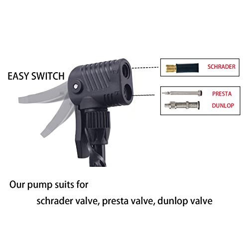 Weerock Bike Pump,Portable Bicycle Tire Pump,Air Pump,Handle Pump,Bike Floor Pump With Ball Needle And Balloons Inflator For Soccer Basketball,Multi Colors,Blue #TOP3