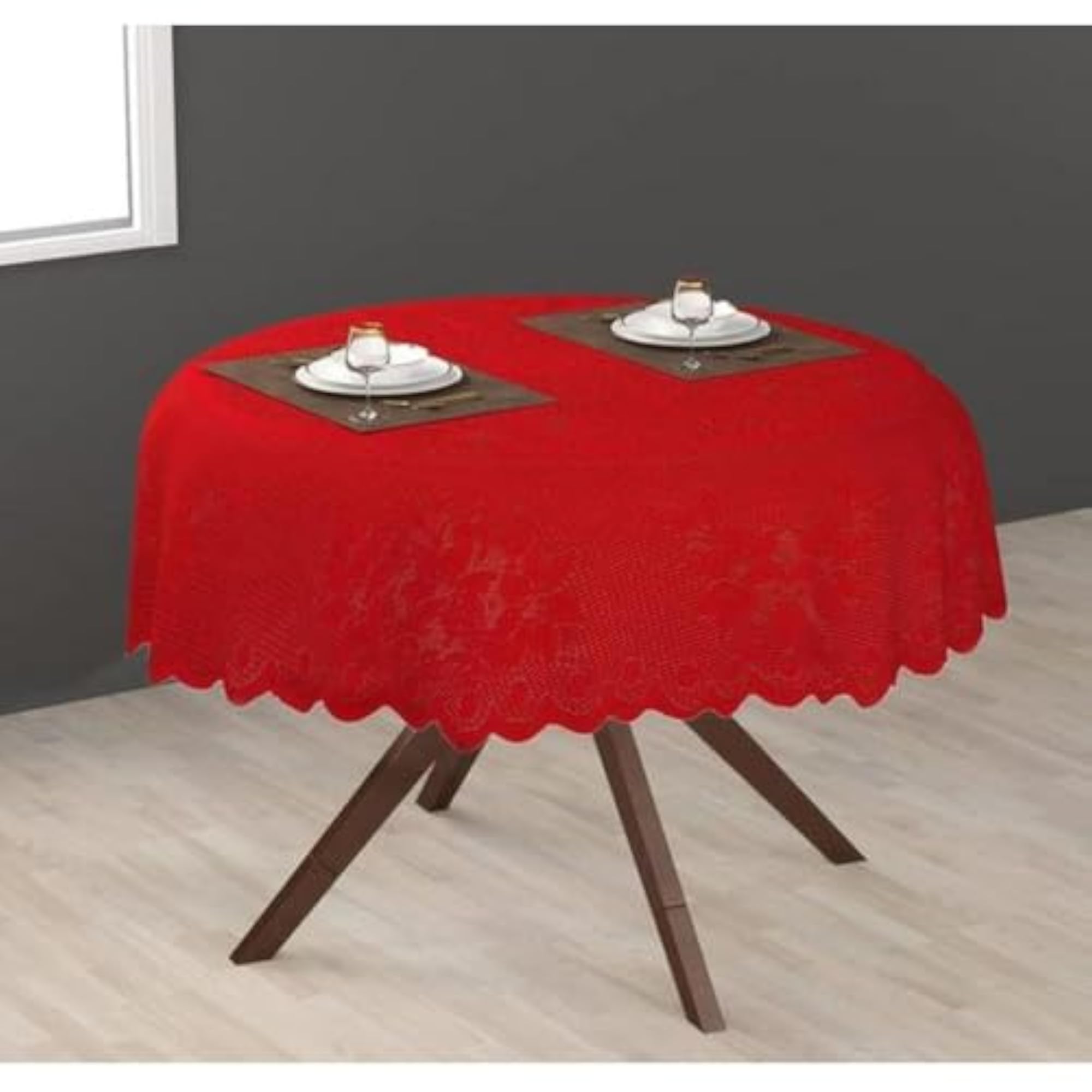 Fabric Round Table Cover Red, 40 Inch