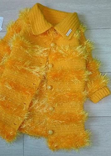 Image of Eyelash Fun Fur Yarn Premium 100% Polyester 164 Yds (150 Mt), 3.53 Oz (100 Gr) Colorful Crochet Yarn Dıy Hand Knitting. (Yellow, 1 Skein)