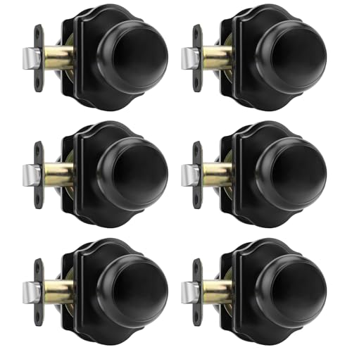 Haidms Matte Black Door Knobs Interior, Passage Door Knobs 6 Pack