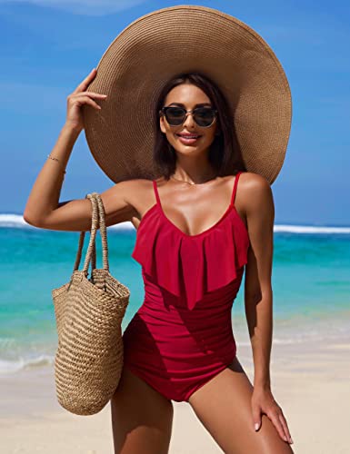 Image of Blooming Jelly Womens One Piece Swimsuit Ruffle Tummy Control Bathing Suit