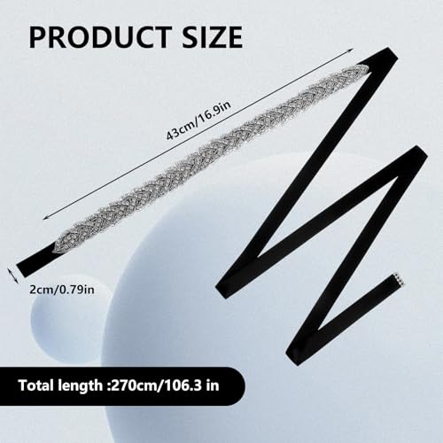 Plus Size Rhinestone Belt,Rhinestone Belt for Formal Dress, Fashion Sparkly Belts for Women, Bridal Belts for Wedding Dress,for Denim Skirt, Women's Accessories Decoration,Black2