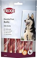 TRIXIE Denta Fun Rolls mit Ente - Hundesnack - Rinderhaut mit Entenfleisch ummantelt - Glutenfrei - 12 cm - 10 Rollen - 80 g