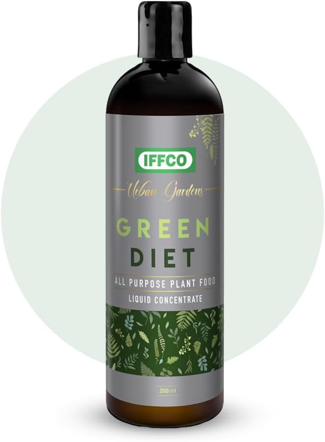 - IFFCO Urban Gardens - Green Diet - 500 ML - Organic Plant Food For Potted Indoor & Outdoor plants, Balanced Macro & Micro Nutrients, Water Soluble (500 Ml)