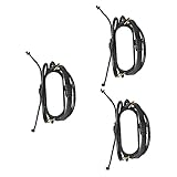 Hemobllo 3 Pezzi Cinturino In Pelle Lavorata A Maglia Per Mi Band Cinturino Di Ricambio Bracciali Regolabile Per Cassa Orologio Da Donna Per Uomo Cinturino In Pelle Intrecciata, Nero x3st, 23X4CMx3pcs