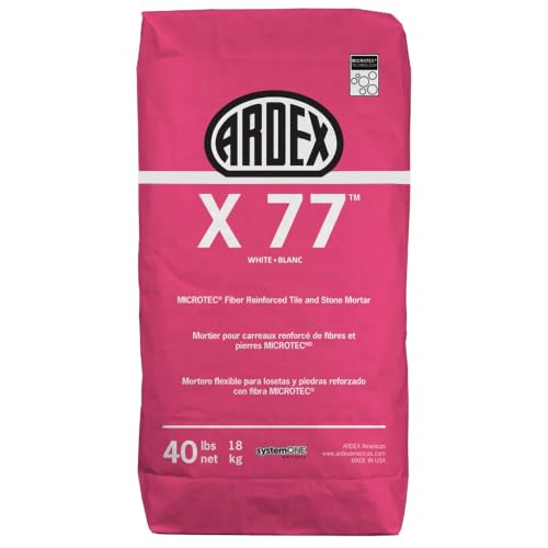 Ardex X 77 MICROTEC Polymer-Modified Thinset Mortar 40 lb Bag White, 16013