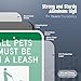 SmartSign All Pets Must Be On Leash Sign - 2 Pack, Please Clean Up After Your Pet Sign, 18 x 12 inch, 2mm Thick Aluminum Composite, Green and White, Made in USA