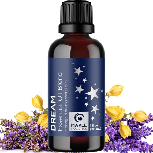 Sleep Essential Oil Blend for Diffuser - Dream Essential Oils for Diffusers Aromatherapy and Relaxation with Clary Sage Ylang-Ylang Roman Chamomile and Lavender for Sleep Time Support (1 Fl Oz)