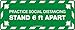 NMC WFS89GR PRACTICE SOCIAL DISTANCING STAND 6FT APART, FLOOR SIGN, GREEN, WALK-ON MATERIAL, 8 X 20