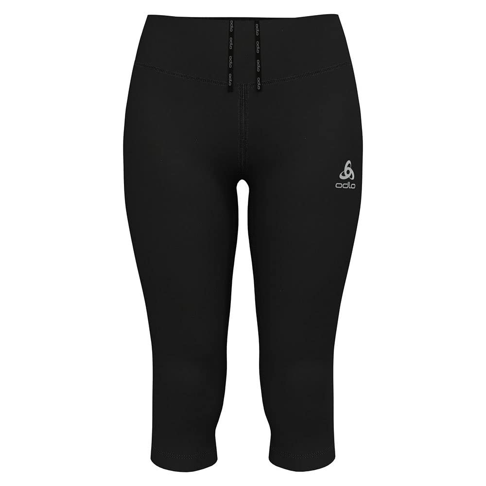 ODLO Women's Essential 3/4 Running Tights, Black, M