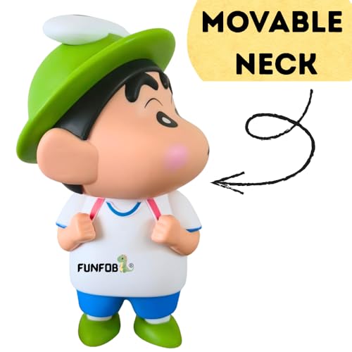 Image of FUNFOB Shinchan Action Figure | Big Size Height-19CM Cartoon Figures Toys for Boys & Girls PVC Multicolour | Frog Hat Shin chan