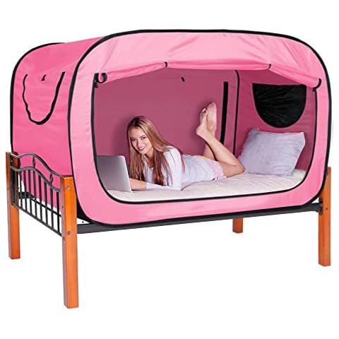 ANC POP Bed Tent Twin Bed Canopy Tents Portable Dream Tent for Kids and Adult Indoor Sleeping Tents with 2 Doors Breathable Private Space Tents Cover