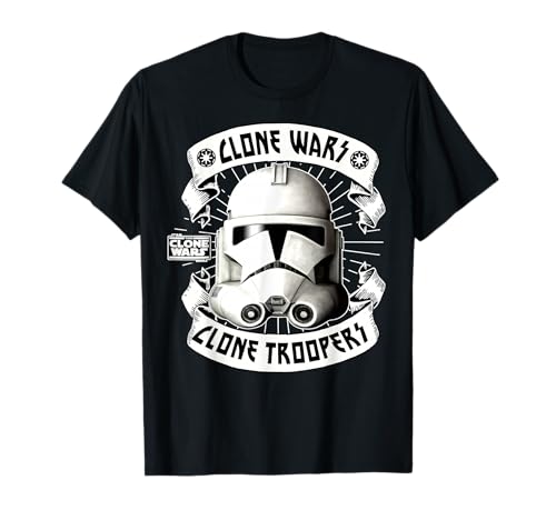 T-shirt Clone Troopers Star Wars vêtement geek imprimé série The Clone Wars noir