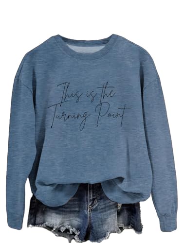 Retro This Is The Turning Point Print Sweatshirt Casual American Flag Print Patriotic Top