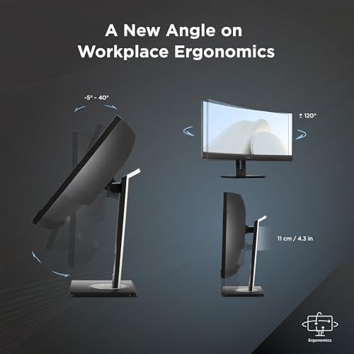 Image of ViewSonic VG3456CA 34 Inch 1440p Ultrawide Docking Monitor, Curved IPS Display for Smooth Home and Office Productivity, Full Ergonomic Adjustability, 100W USB-C, RJ45, and HDMI Inputs