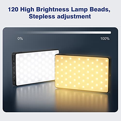 D&F Kamera-Videoleuchte, Eingebauter 3000-mAh-Akku, Dimmbare 2500-9000K LED-Kameraleuchte mit Videokonferenz… – Bild 3