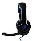 SADES SA901 7.1 Surround Stereo Pro USB Gaming Headset with Mic Deep Bass Headband Headphone (Black Blue)