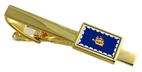 Clip de corbata de oro de Quebec City Canadá para bodas y eventos