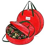 DeckTheHalls Christmas Wreath Storage Container, 2-PACK Waterproof Christmas Storage with Secure Zipper, Reinforced Carry Handles, Year-Round Protection for Christmas Garland & Holiday Decor (30 Inch)