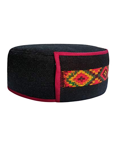 Image of Vastraa Fusion Himachali Topi for Men | Nepali Headwear | Traditional Kullu Cap | Pahadi Topi | Kashmiri Hat | Wool Handcrafted Ethnic Wear