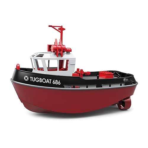 JOYARCH Remote Control Tugboat, 1:72 Simulation RC Electric Tugboat Racing Boat Model, 2.4G Waterproof Fishing Boat Racing Ship for Pool and Lake (RTR Version) - Image 2