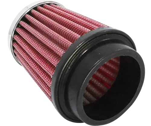 FILTRO DE AR ESPORTIVO CÔNICO COM TECIDO VERMELHO PARA TURBO INJEÇÃO 52MM