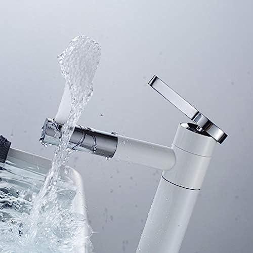 Robinet de lavabo blanc à bec pivotant pour simplifier votre routine beauté