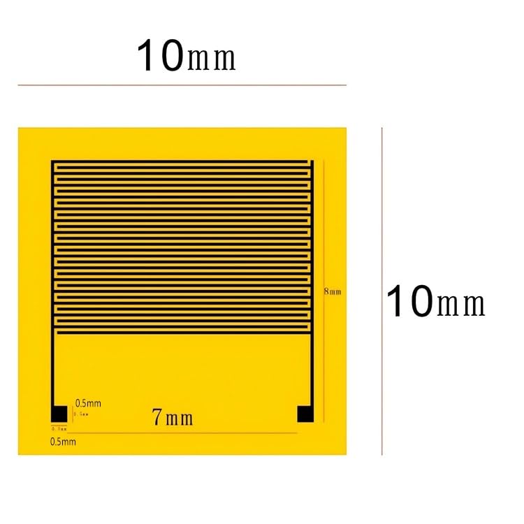 Elettrodo interdigitato flessibile placcato oro IDE for biosensore indossabile con rilevamento 'umidità 1 PZ(Finger Width/Spacing 90μm 10x10mm)