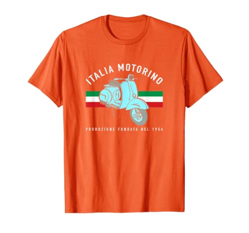 Italia Motorino - Vintage Italian Flag T-Shirt, Men, Orange, Large