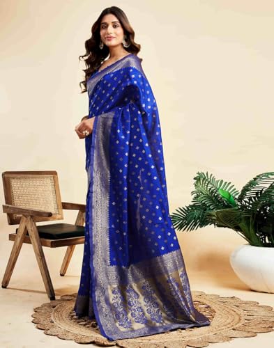 Image of C J Enterprise Women's Banarasi Saree Pure Kanjivaram Style Silk Saree With Blouse Piece for Wedding (Pari-160)