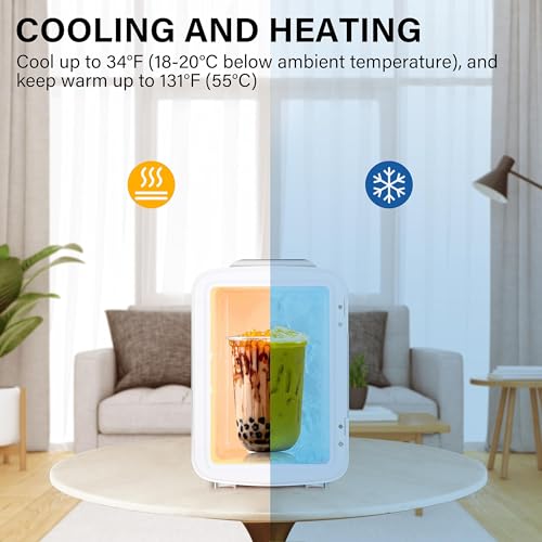 Simple Deluxe 4L/6 Can Portable Mini Fridge, Cooler & Warmer Freon-Free Small Refrigerator, for Skincare, Beverage, Food - Additional View