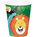 Jungle Safari Theme Party Supplies Pack Serves 16: Dinner Plates Luncheon Napkins Cups and Table Cover w Birthday Candles (Bundle for 16)