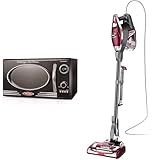 Nostalgia Retro Countertop Microwave Oven & Shark HV322 Rocket Deluxe Pro Corded Stick Vacuum with LED Headlights, XL Dust Cup, Lightweight, Perfect for Pet Hair Pickup