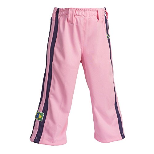 Image of JL Sport Authentic Brazilian Capoeira Martial Arts Pants - Girls /Children's (Pink with Berimbau Print Along The Backside)
