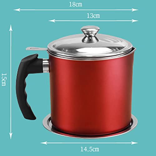 Miniatura 4 de Cosycaya Contenedor De Grasa De Tocino Lata De Almacenamiento De Aceite De Cocina De 1,3 L Con Colador, Colador De Aceite Para Almacenar Grasa De Cocina Rojo