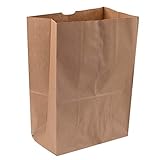 Shop&Save Large Paper Grocery Bags, 12x7x17 Kraft Brown Heavy Duty Barrel Sack 57 Lbs ,Grocery Shopp