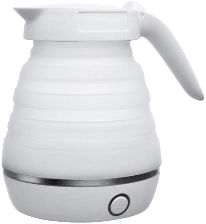 電動ケトル、折り畳みケトル、シリコン電気ケトル、断熱されたポータブル電気ケトル@ホワイト FANDIAO