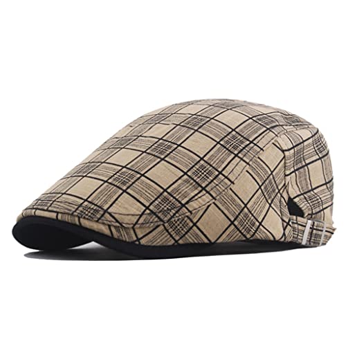 Béret casquette en coton à carreaux pour hommes et femmes YXWYXWA